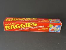 VINTAGE 1970's BAGGIES twist-tie plastic Food Storage Bags with Alligator. NOS