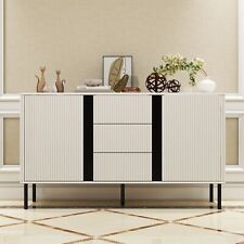 Modern Minimalist Style Storage Cabinet, Classic White+Black Fashionable Storage - US