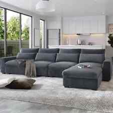 Modern Nordic Style Dark Grey Minimalist Sofa Living Room L-Shape Couch Linen - Toronto - Canada