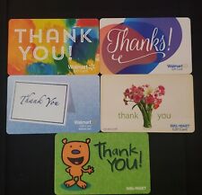 Walmart Thanks Thank You 5 Assorted Gift Card Lot NO $ Value Collectible Only