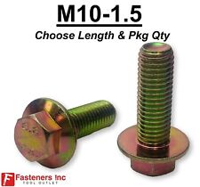 M10-1.5 Grade 8.8 Metric Flange Bolts Yellow Zinc (Choose Length & Qty's) - Redding - US