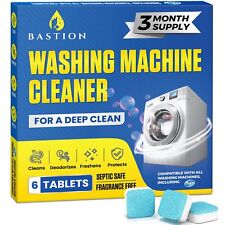 Bastion Washing Machine Cleaner, Deodorizer, & Descaler 6-Pack - 3 Month Supply