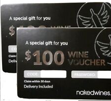 2- $100 Wine Voucher / Gift Card Nakedwines.com