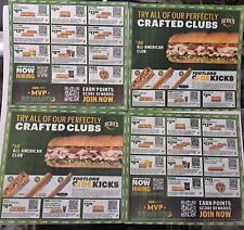 4 SUBWAY COUPON FULL SHEETS 56 COUPONS TOTAL EXPIRES ((( 8/08/2024 )))
