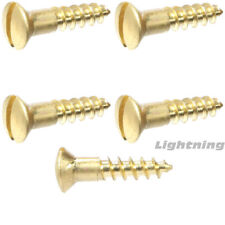 #4 x 3/8 Solid Brass Wood Screws Oval Head Slotted Drive Quantity 100 - West Hempstead - US"