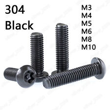 Black 304 Stainless Steel Pin Tamper Torx Button Head Security Screw M3 M4 M5 M6 - CN