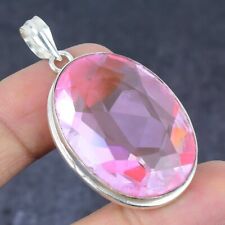 Natural Pink Kunzite Gemstone Handmade 925 Sterling Silver Pendant 2.05 Gift M9"