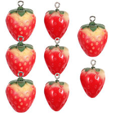 8 Pcs Resin Strawberry Accessories Child Charms for Jewellery Making Fruit