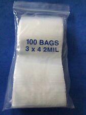 100 Clear Zip Seal Plastic Bags Jewelry Zipper Top Lock Baggies 2 Mil