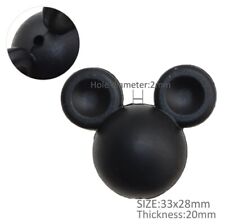 1 pc. Silicone Focal Bead, Beadable accessories 28 x 33mm Black mouse ears