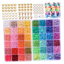 Flat Round Polymer Clay Bead Rubber Band Crafts Beads Accessories for