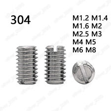 304 Stainless Steel Slotted Set Screws With Flat Point M1.2 M1.4 M1.6 M2 M2.5-M8 - CN