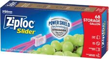 Ziploc Quart Food Storage Slider Bags, Power Shield Technology, 68 Count