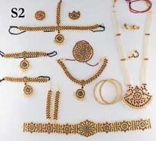 2.NEW Gold Plated Indian Classical Costume Bharatanatyam Jewellery Set for Women