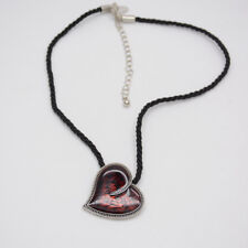 lia sophia jewelry black rope chain red enamel heart pendant silver necklace