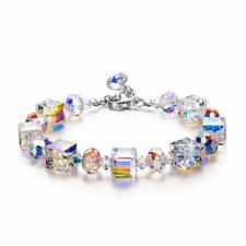 Aurora Borealis Square Crystals Bracelet Bangle Wristband Wedding Jewelry Hot