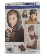 Simplicity #1216 Women's Knit Cold Weather Accessories OSFA by Leslie Asch New