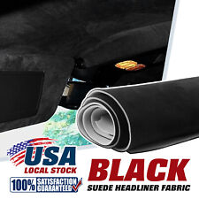 Headliner Material Suede Fabric Car Roof Liner Replace Upholstery Black 60X60""