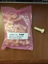 1/2-13 x 1-1/2 Hex Head Cap Screw Unslotted Nylon Bolt Fastener Lot Of 25 - Madisonville - US"