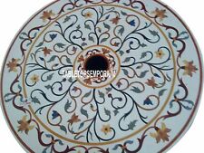 30 White Marble Marquetry Top Coffee Table Inlay Jasper Stone Furniture Decor"