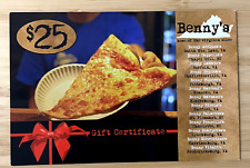 Benny's Pizza Restaurant Gift Cards $100 value! Discounted 40%!