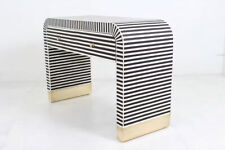 Bone Inlay Waterfall Console Table with Drawers Handmade Indian Minimalist Desk - Surani B.O - IN