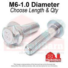 M6-1.0 Class 10.9 Hex Flange Screws Frame Bolts Zinc Clear (Pick Length &Qty) - US