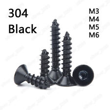 Black 304 Stainless Steel Hex Socket Countersunk Head Self Tapping Screws M3-M6 - CN