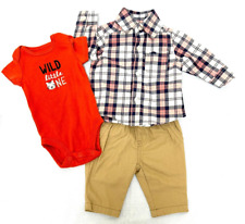 Boys Newborn NB Carter’s Formal 3-Item Set: Dress Shirt, Pants, Bodysuit NWOT