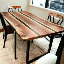 Epoxy dining table, black epoxy table, river epoxy Table, 84x42" epoxy table - Toronto - Canada"