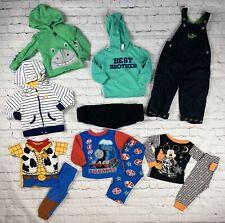 18 Months Boy Lot Boys Bundle Pajamas Sweat Pants Hoodies Overalls 11 Items