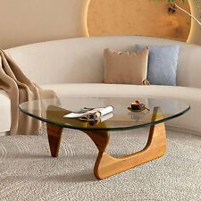 Coffee Tables for Living Room - Triangle Glass Coffee Table with Wooden Base Mid - Mumbai - India