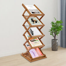 5 Layers Bamboo Foldable Magazine Rack File Shelf Book Stand Height Adjustable - Toronto - Canada