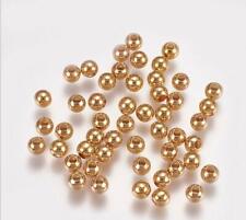 100Pcs 4mm Brass Copper bead fittings glossy round beads diy accessories