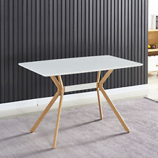 Modern Minimalist StyleDining Table MDF Anti-Scratch Top Metal (White) - Mumbai - India