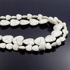 White Turquoise Heart Gemstone Spacer Beads 16 Jewelry Making DIY"