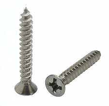 100 Qty #6 x 1 Flat Head 304 Stainless Phillips Head Wood Screws (BCP19) - Chattanooga - US"