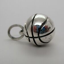 Sterling Silver BASKETBALL Charm for Bracelet STERLING SILVER Necklace Pendant