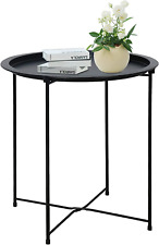 Folding Tray Metal Side Table Black round End Table Cyan Sofa Smal - Mumbai - India