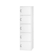 5 Door Shelf Wooden Bookcase Organizer Pantry Storage Cabinet Closet White New - Mumbai - India