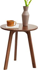 Accent Side/End Table - 100% Solid Oak Wood with 3 Legs Design - Small round Sid - Mumbai - India