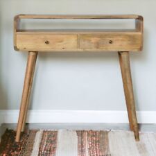 2 Drawer Console Table Handmade Wood Frame & Wooden Drawers and Shelf Furniture