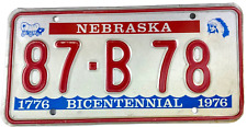 Vintage Nebraska 1976 Bicentennial Automotive License Plate Logan Co Wall Decor