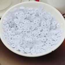 6mm White Cup Sequins Round Loose Sequin Sewing Paillettes Craft Accessories 10g