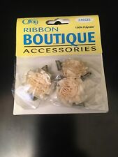 Ribbon Boutique Accessories Sewing Craft Flowers White