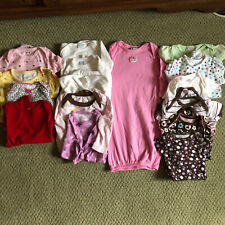 INFANT GIRLS 1 PIECE ASSORTMENT NB TO 6-12 MONTHS & SLEEPER SACK 16 ITEMS CUTE