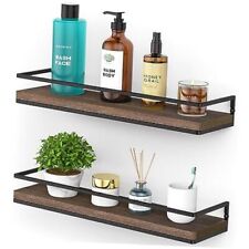 Floating Shelves Wall Mounted Set of 2, Rustic Wood Wall Storage 2 Pack Walnut - Toronto - Canada