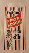 Lot of 25 Delicious Popcorn Circus Bags Vintage Original Party Favor Clown Fresh