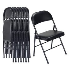 6 Pack Black Folding Chairs with Padded Seats for Outdoor & Indoor, Portable ... - Eugene - US