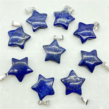 50pcs Natural Lapis Lazuli Stone Star Pendant Necklace Jewelry Making Wholesale
